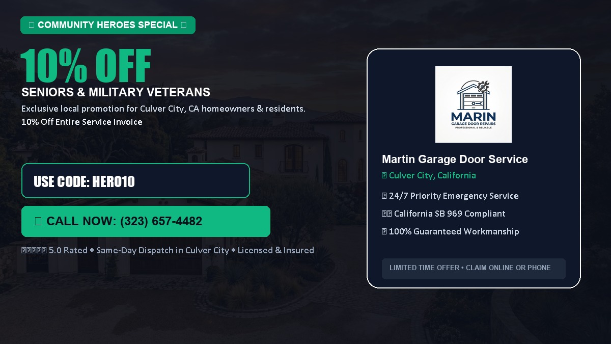 10% OFF Senior Citizens (65+) & Military / Veteran Community Discount in Culver City, CA